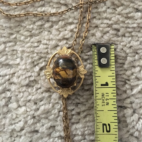 Vintage necklace with brown stone - Picture 2 of 9